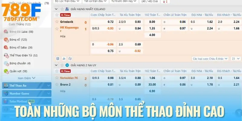 Thể Thao 789F Top bộ môn thể thao đáng cược nhất năm 2025